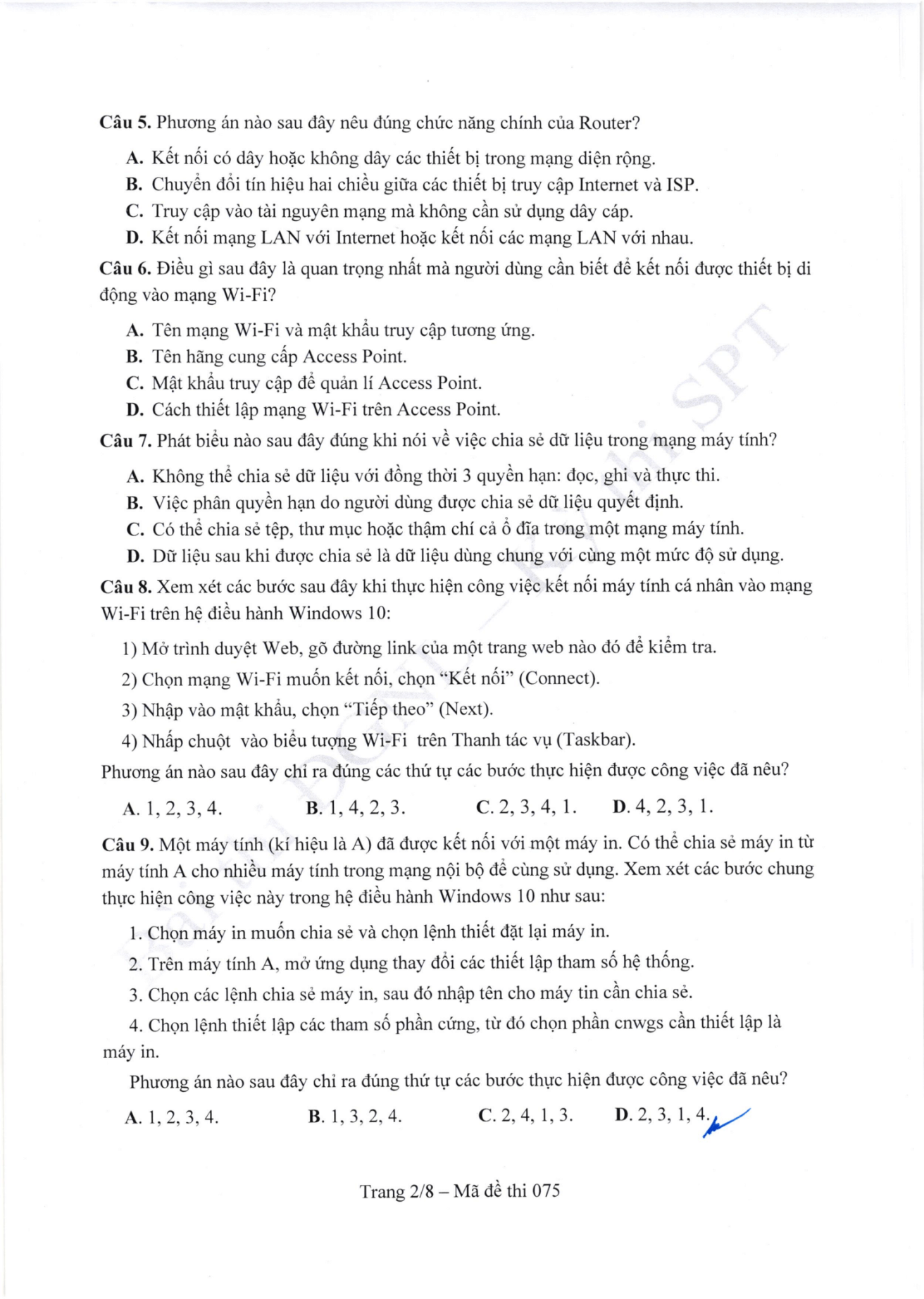Đề thi tham khảo Tin học ĐGNL ĐHSPHN năm 2026
