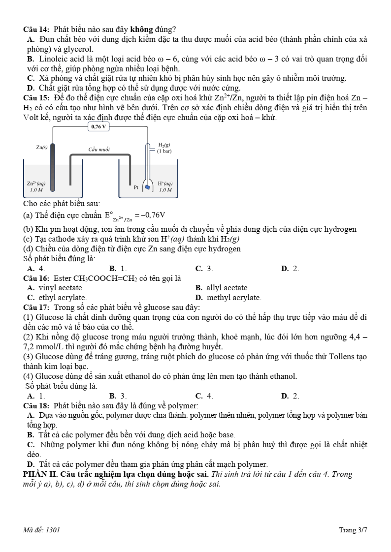 Đề thi thử Hóa Tốt nghiệp THPT 2025-2026 Cụm 13 trường THPT (Hải Phòng)