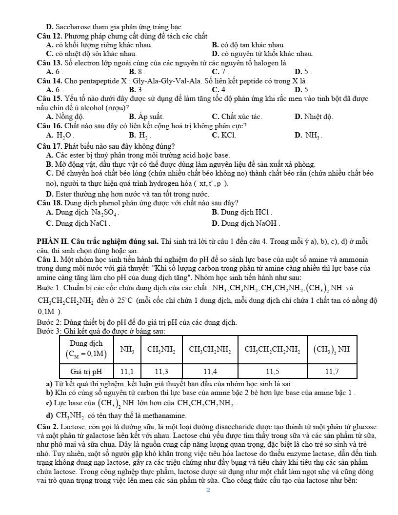 Đề thi thử Hóa Tốt nghiệp THPT 2025-2026 Cụm trường THPT TT1-QV1-LVT – Bắc Ninh