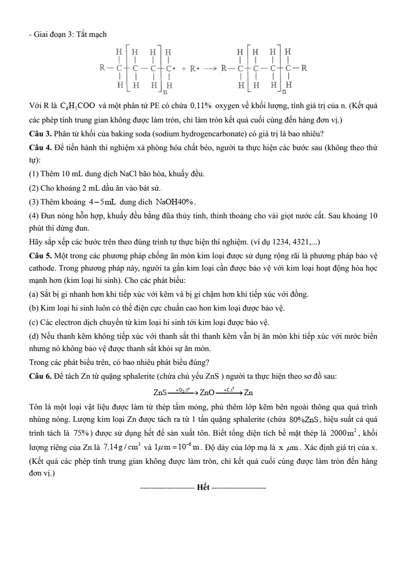 Đề thi thử Hóa Tốt nghiệp THPT 2025-2026 Sở GD&ĐT Hà Nội