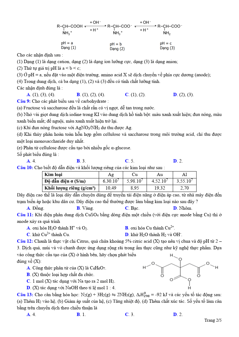 Đề thi thử Hóa Tốt nghiệp THPT 2025-2026 Sở GD&ĐT Lào Cai