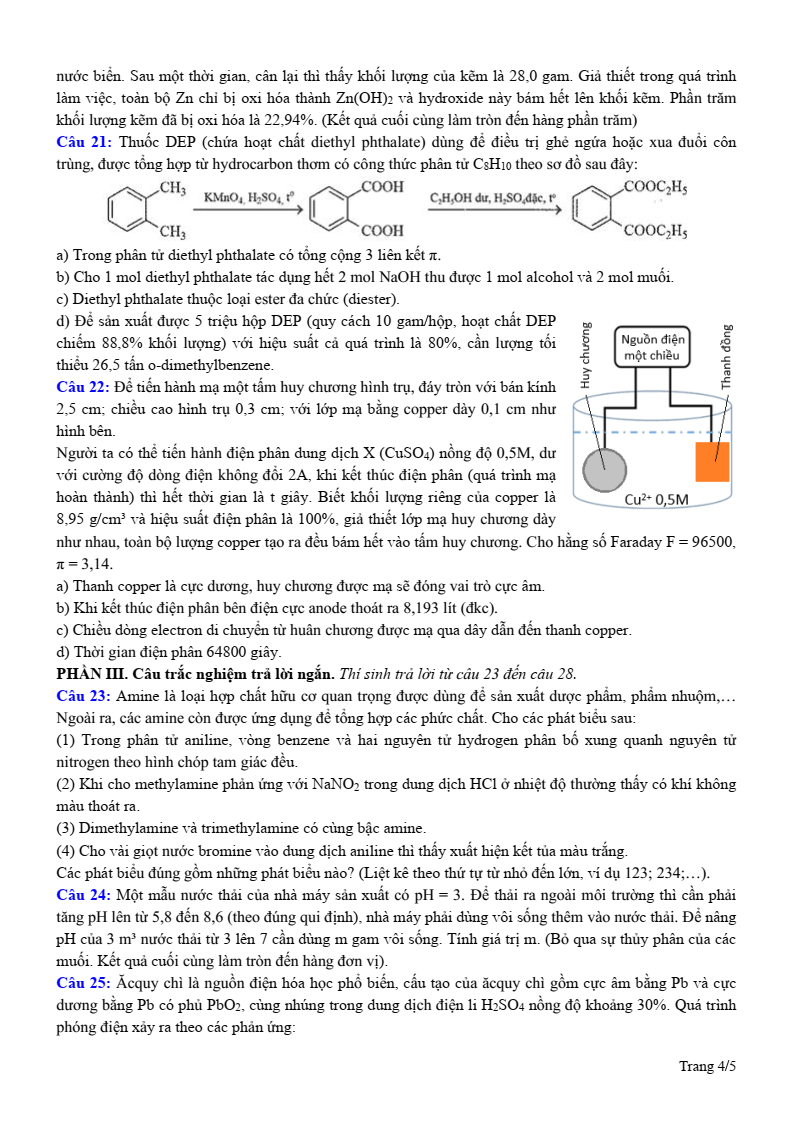 Đề thi thử Hóa Tốt nghiệp THPT 2025-2026 Sở GD&ĐT Lào Cai
