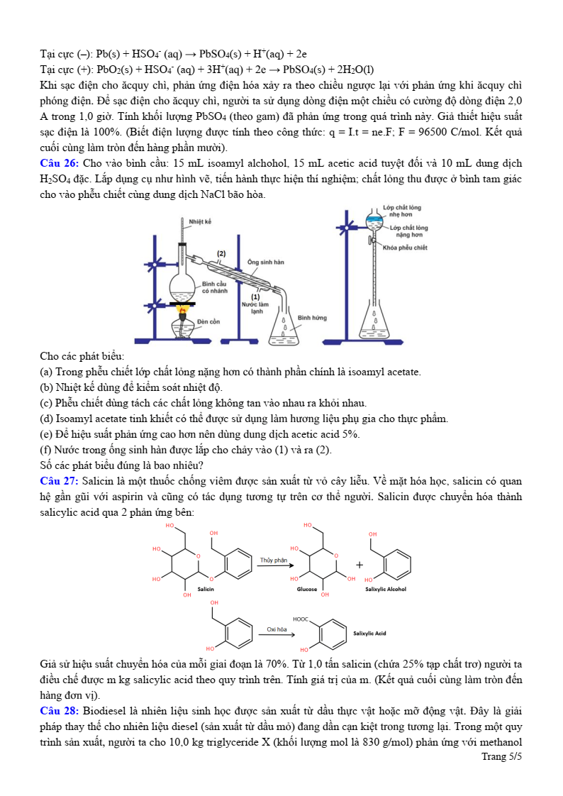 Đề thi thử Hóa Tốt nghiệp THPT 2025-2026 Sở GD&ĐT Lào Cai