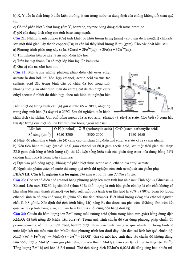 Đề thi thử Hóa Tốt nghiệp THPT 2025-2026 Sở GD&ĐT TP Huế