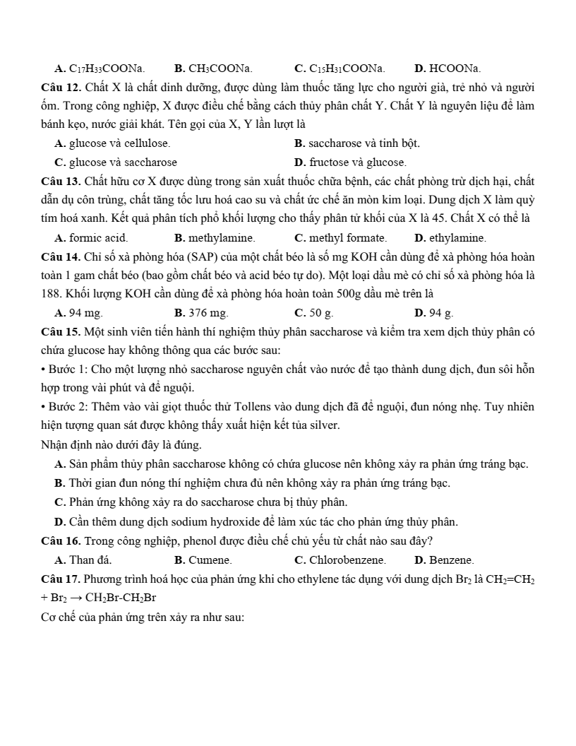 Đề thi thử Hóa Tốt nghiệp THPT 2025-2026 trường THPT An Dương (Hải Phòng)