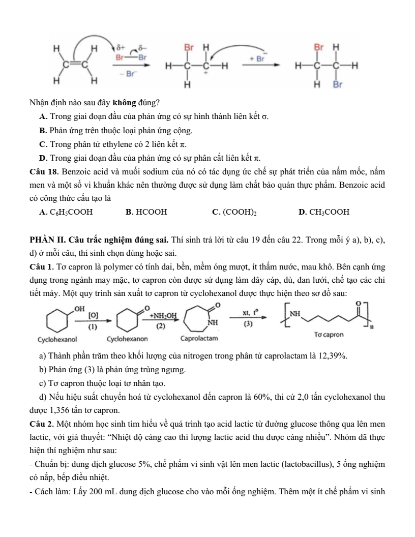Đề thi thử Hóa Tốt nghiệp THPT 2025-2026 trường THPT An Dương (Hải Phòng)
