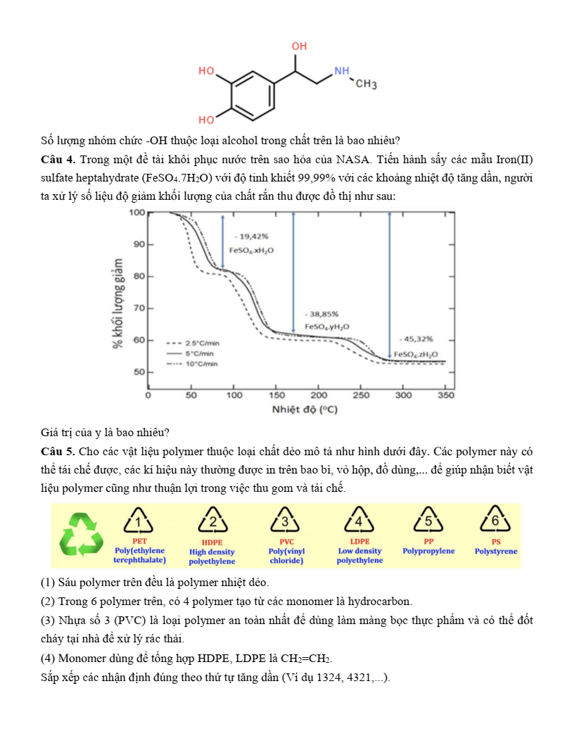 Đề thi thử Hóa Tốt nghiệp THPT 2025-2026 trường THPT Cẩm Phả (Quảng Ninh)