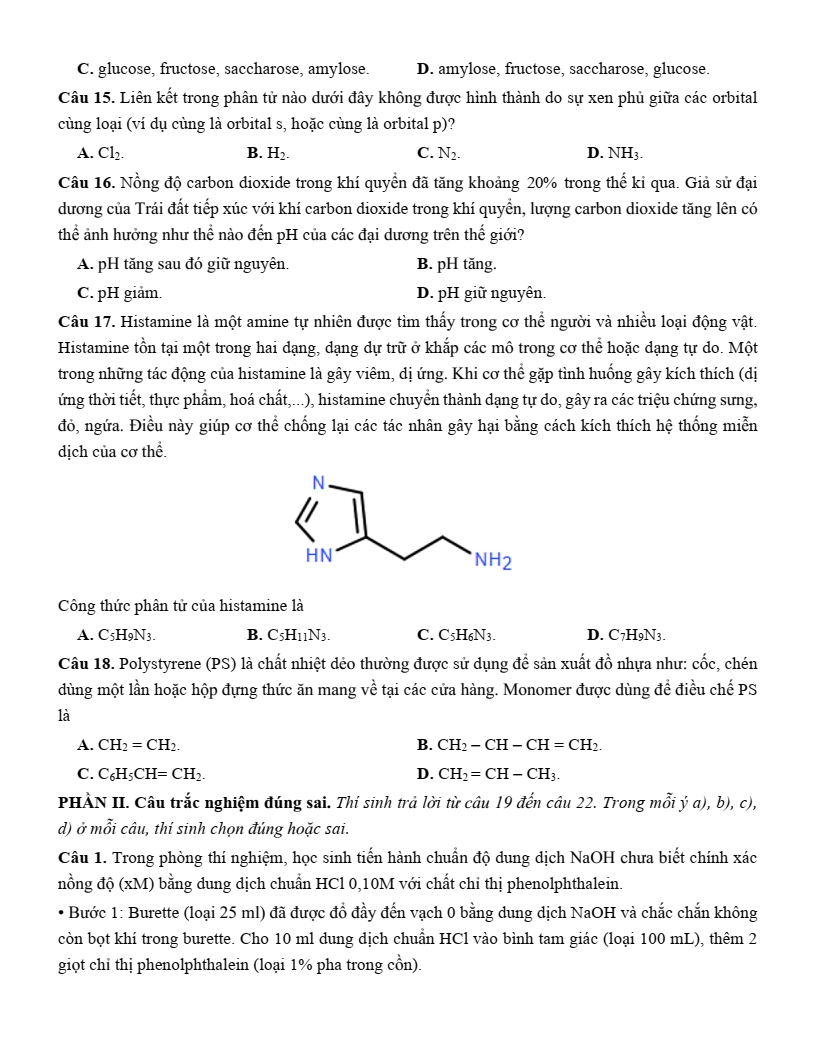 Đề thi thử Hóa Tốt nghiệp THPT 2025-2026 trường THPT Chuyên Chu Văn An (Lạng Sơn)