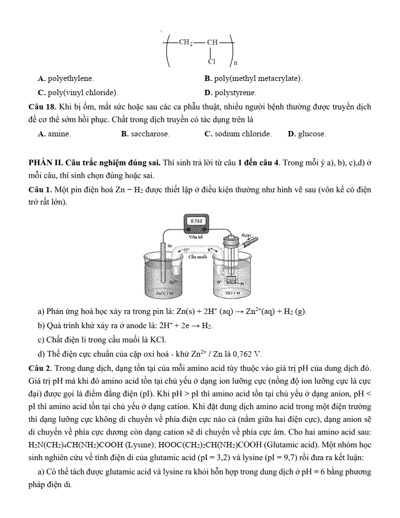 Đề thi thử Hóa Tốt nghiệp THPT 2025-2026 trường THPT Cửa Lò (Nghệ An)