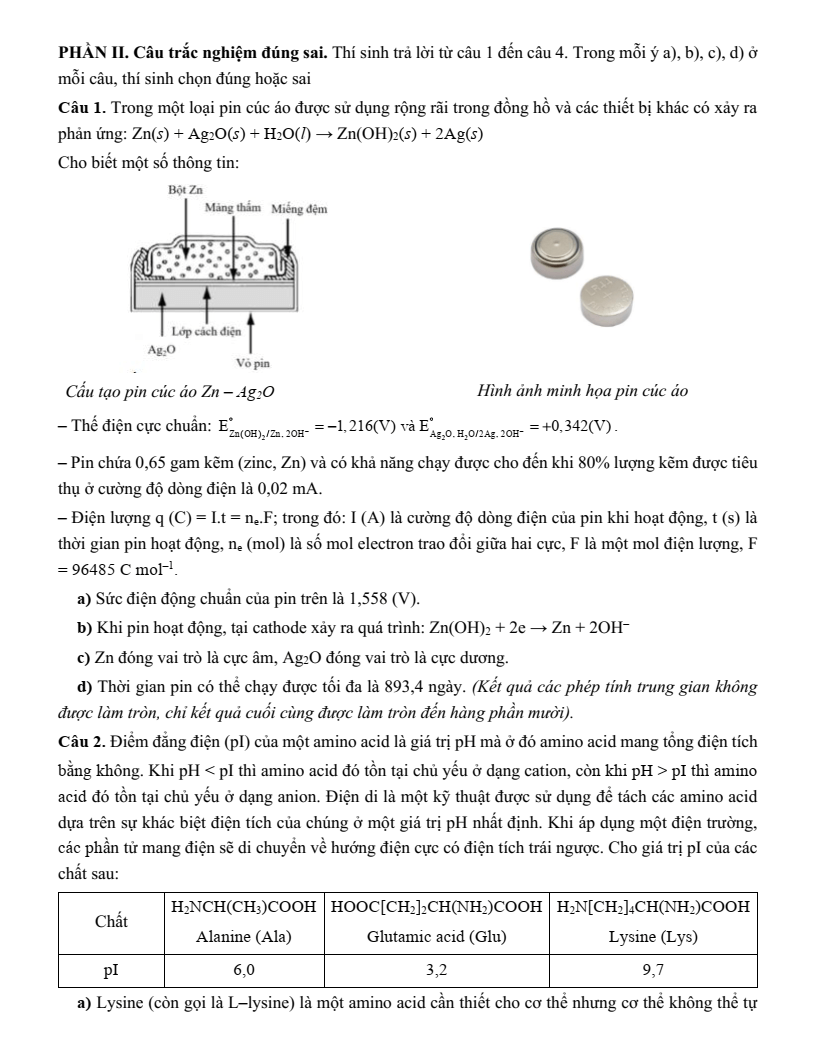 Đề thi thử Hóa Tốt nghiệp THPT 2025-2026 trường THPT Hồ Nghinh – Lê Hồng Phong – Nguyễn Hiền – Sào Nam (Đà Nẵng)