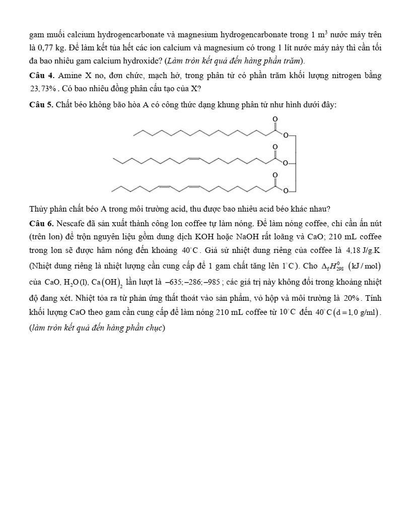 Đề thi thử Hóa Tốt nghiệp THPT 2025-2026 trường THPT Hưng Nhân (Hưng Yên)