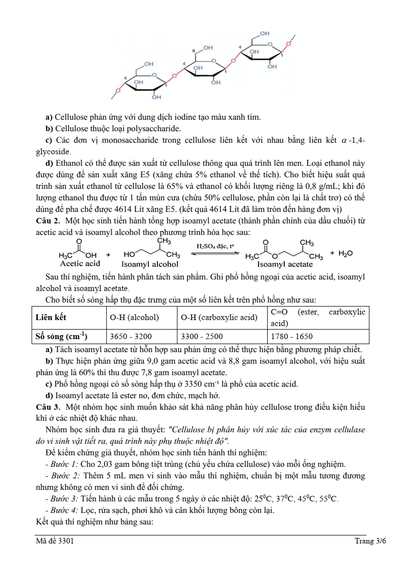 Đề thi thử Hóa Tốt nghiệp THPT 2025-2026 trường THPT Lương Tài Số 2 (Bắc Ninh)