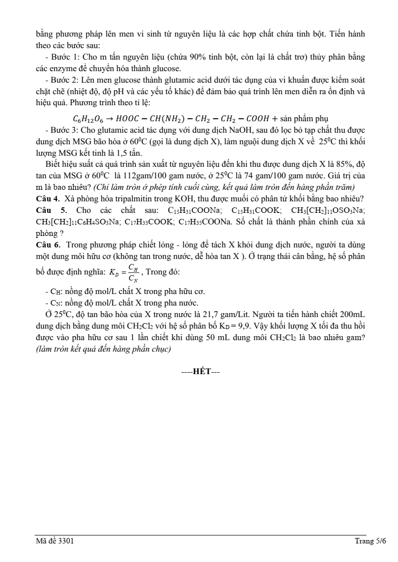Đề thi thử Hóa Tốt nghiệp THPT 2025-2026 trường THPT Lương Tài Số 2 (Bắc Ninh)