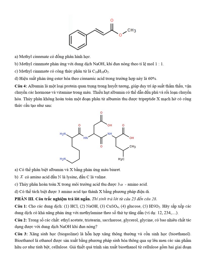 Đề thi thử Hóa Tốt nghiệp THPT 2025-2026 trường THPT Nguyễn Thị Giang (Phú Thọ)