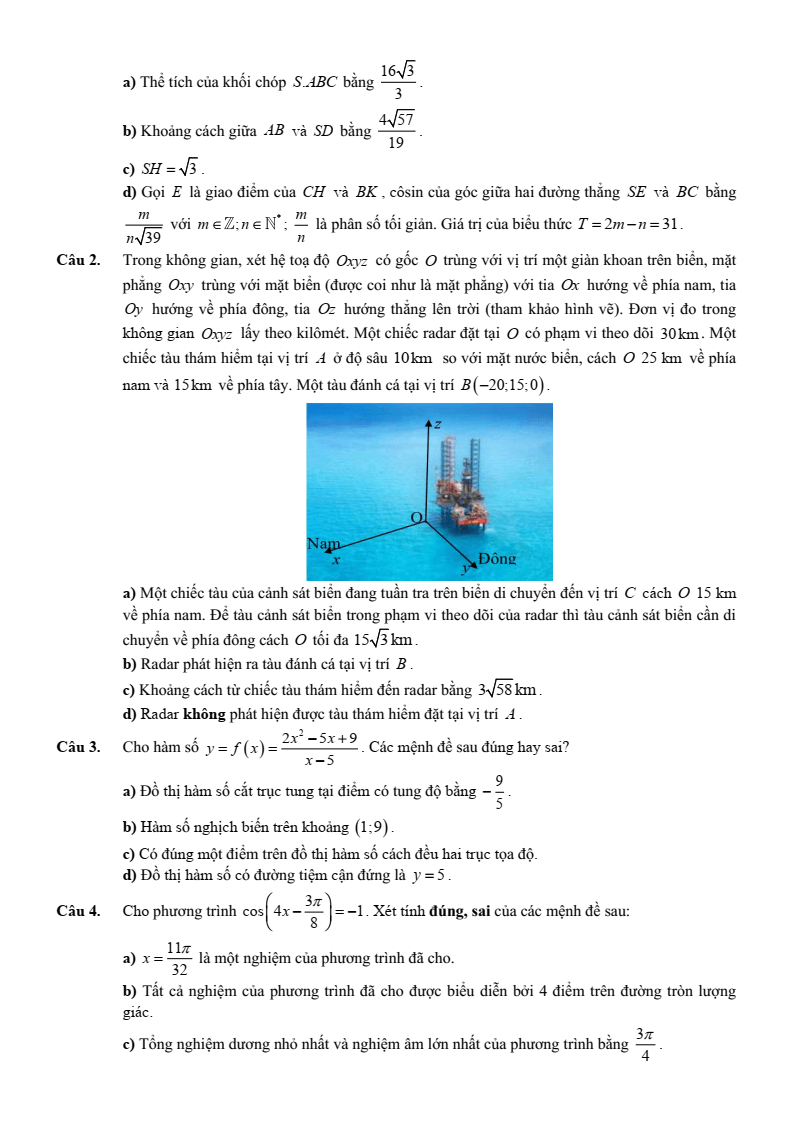 Đề thi thử Toán Tốt nghiệp THPT 2025-2026 Cụm Liên trường THPT (Hải Phòng)