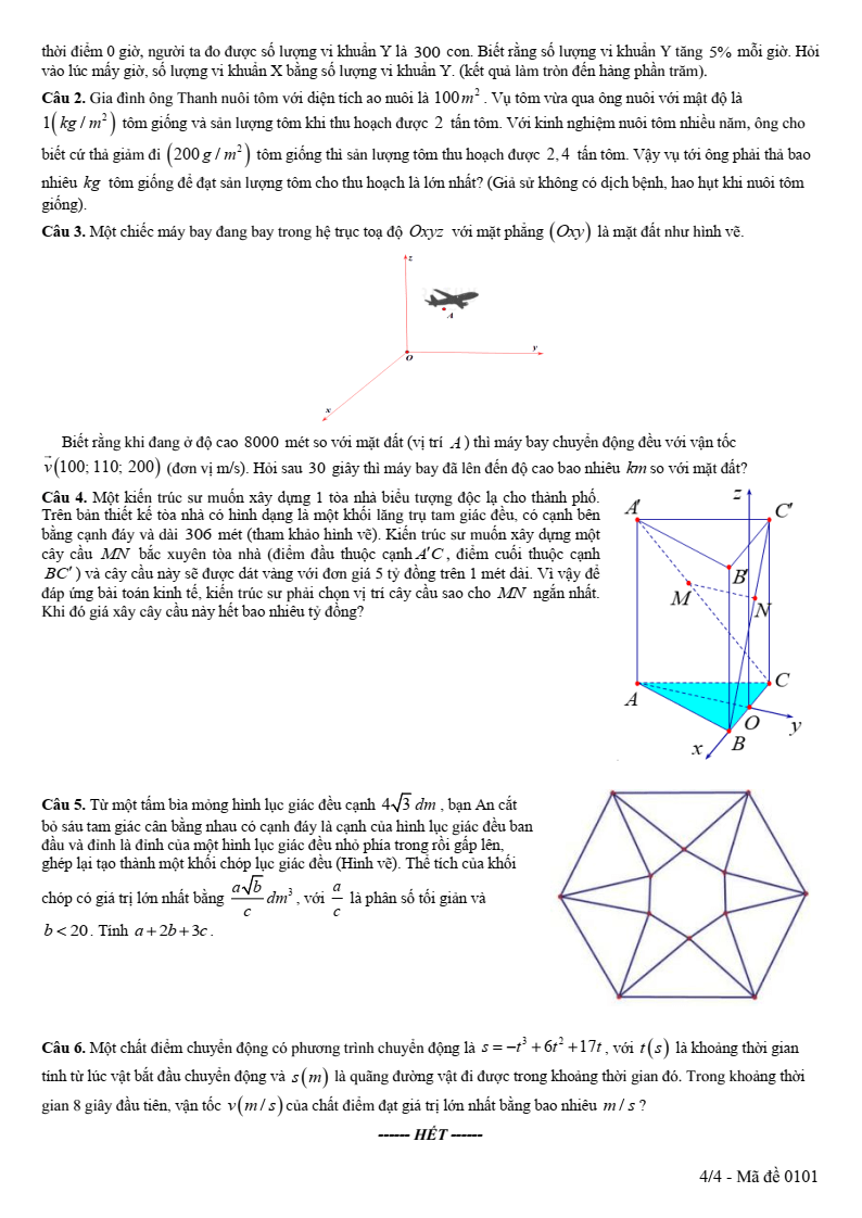 Đề thi thử Toán Tốt nghiệp THPT 2025-2026 Cụm trường THPT QV1-TT1-LVT – Bắc Ninh