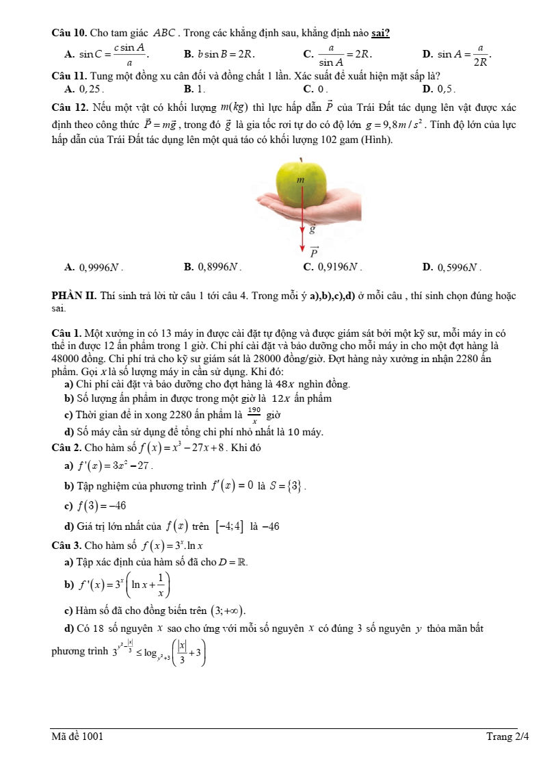 Đề thi thử Toán Tốt nghiệp THPT 2025-2026 Liên trường THPT – Bắc Ninh
