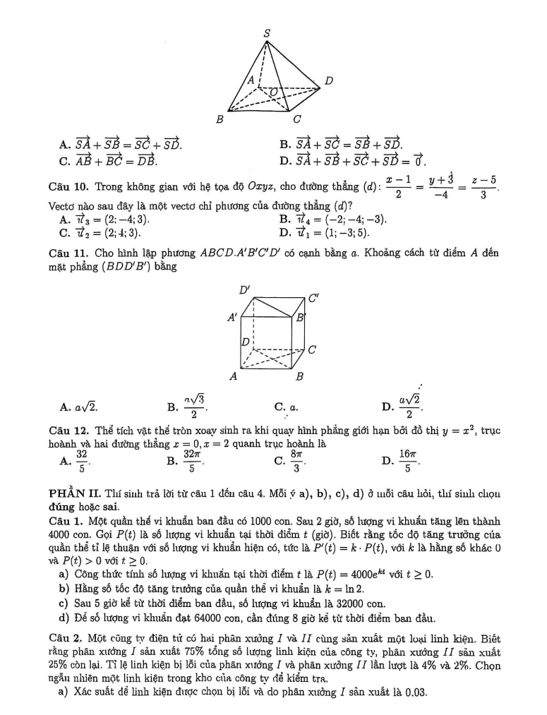 Đề thi thử Toán Tốt nghiệp THPT 2025-2026 Sở An Giang