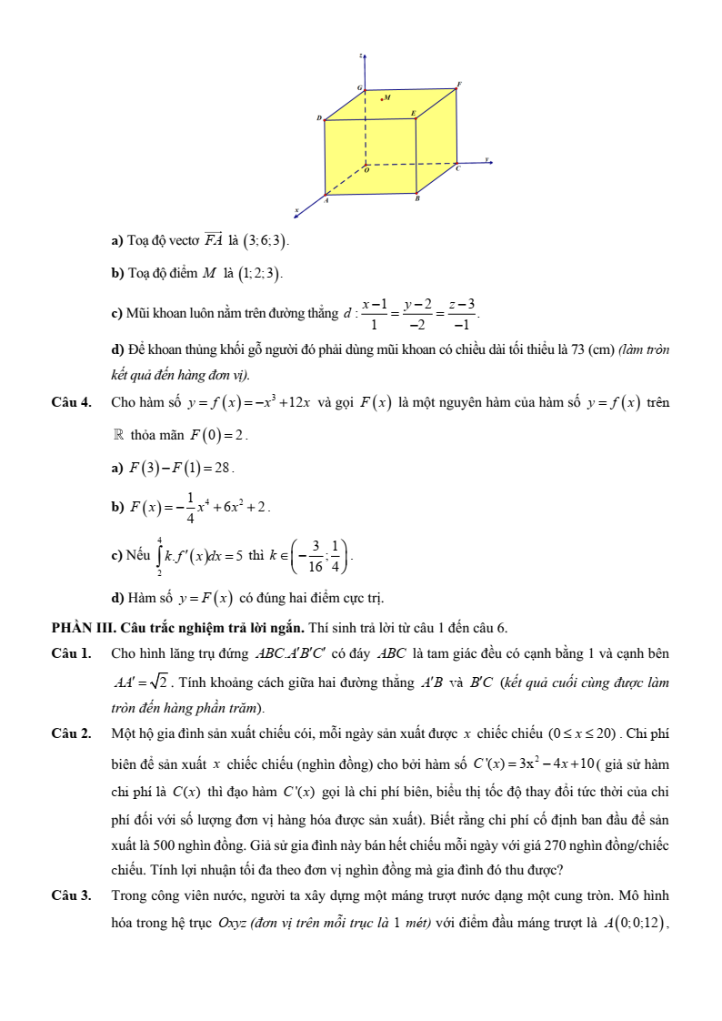 Đề thi thử Toán Tốt nghiệp THPT 2025-2026 trường THCS-THPT Nguyễn Khuyến - Lê Thánh Tông