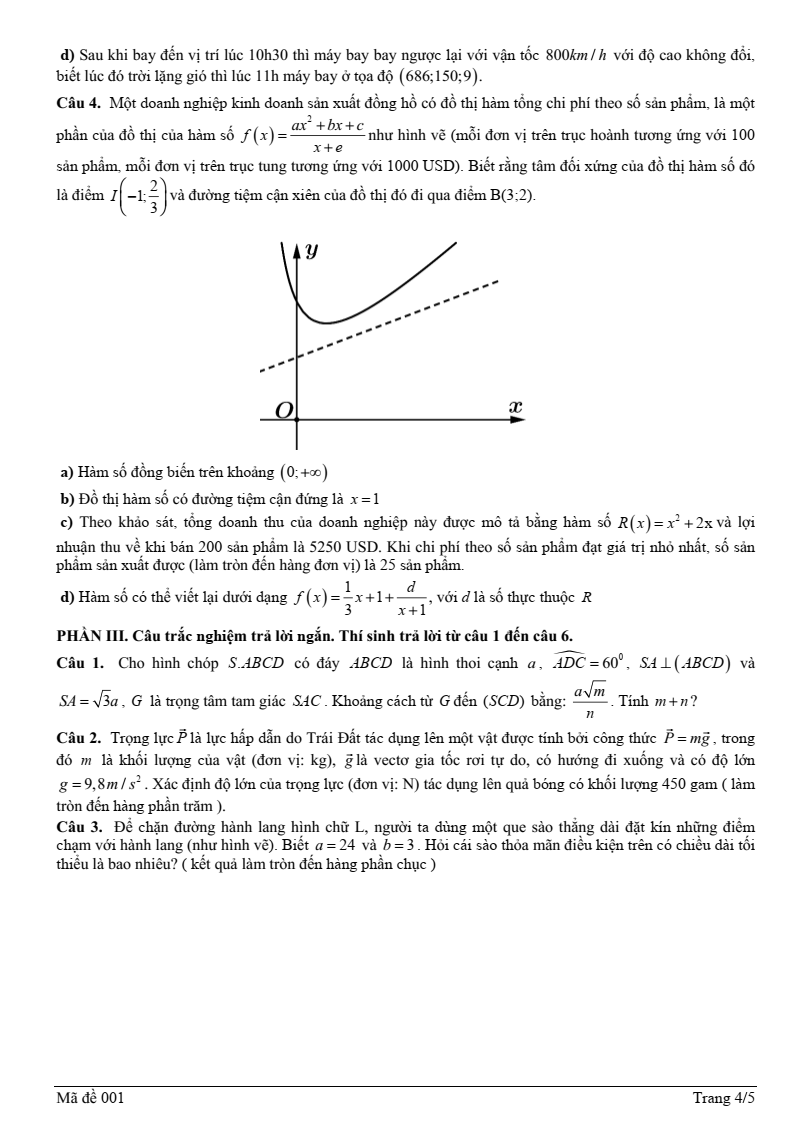 Đề thi thử Toán Tốt nghiệp THPT 2025-2026 trường THPT An Dương
