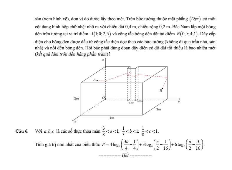 Đề thi thử Toán Tốt nghiệp THPT 2025-2026 trường THPT Chuyên Trần Phú (Hải Phòng)