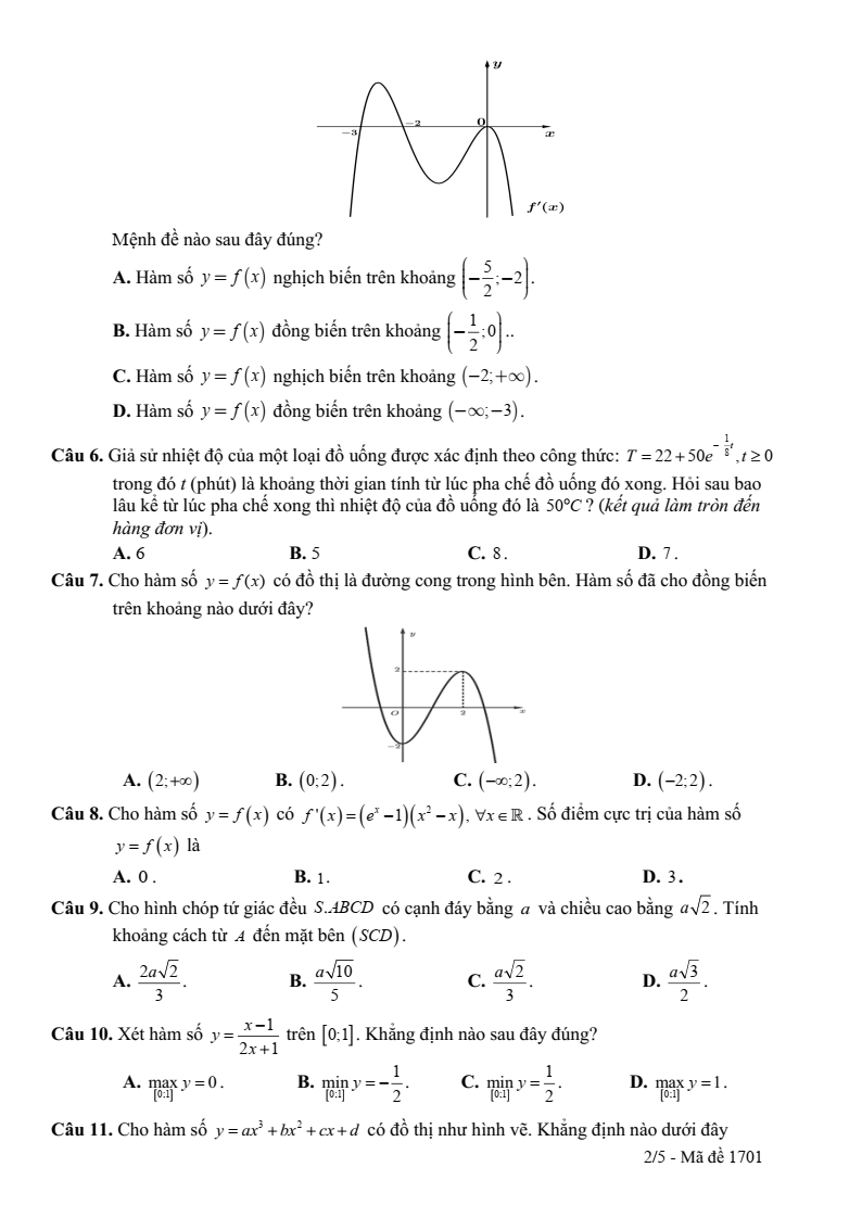 Đề thi thử Toán Tốt nghiệp THPT 2025-2026 trường THPT Đào Duy Từ