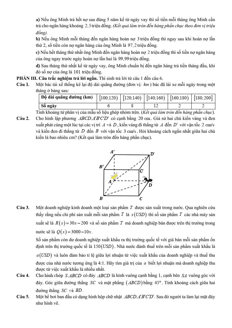 Đề thi thử Toán Tốt nghiệp THPT 2025-2026 trường THPT Lê Quý Đôn (Hà Nội)