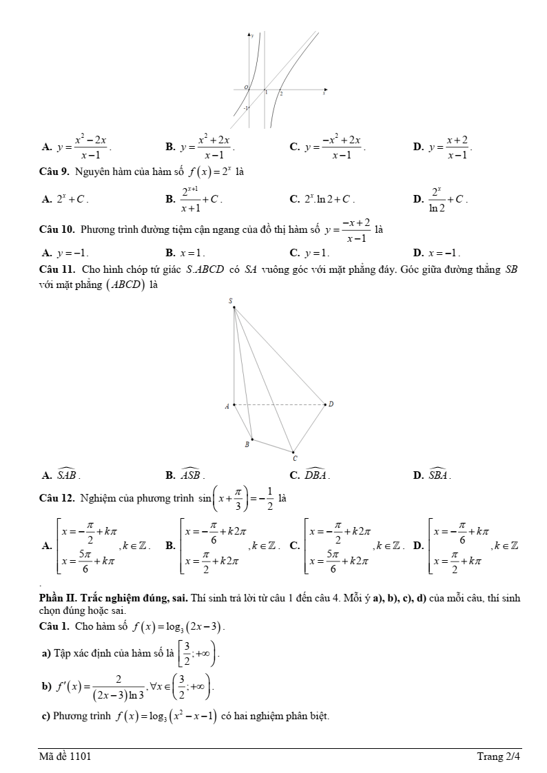 Đề thi thử Toán Tốt nghiệp THPT 2025-2026 trường THPT Nguyễn Đăng Đạo