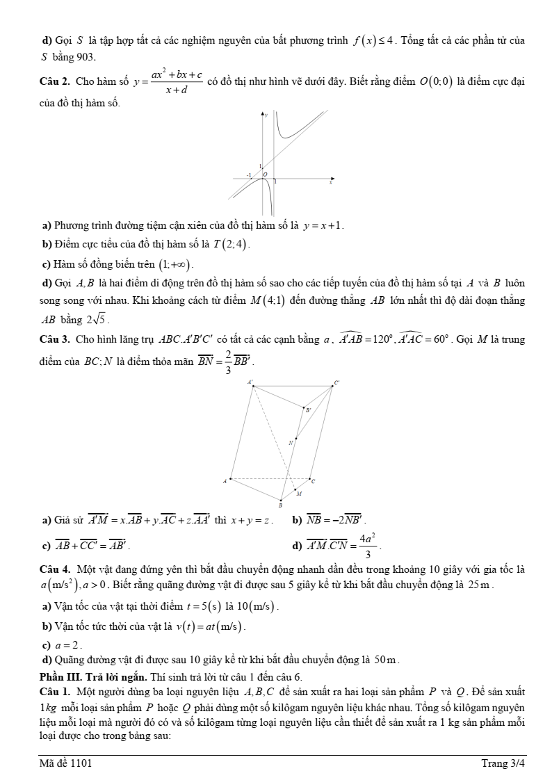 Đề thi thử Toán Tốt nghiệp THPT 2025-2026 trường THPT Nguyễn Đăng Đạo