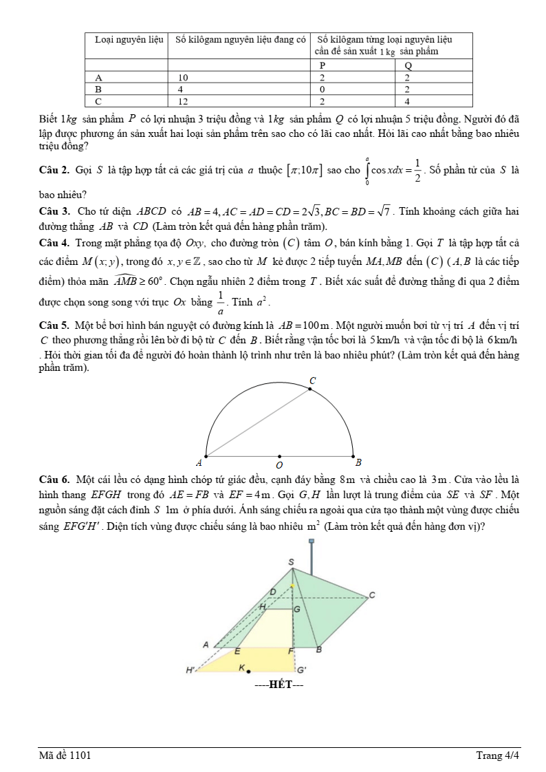 Đề thi thử Toán Tốt nghiệp THPT 2025-2026 trường THPT Nguyễn Đăng Đạo