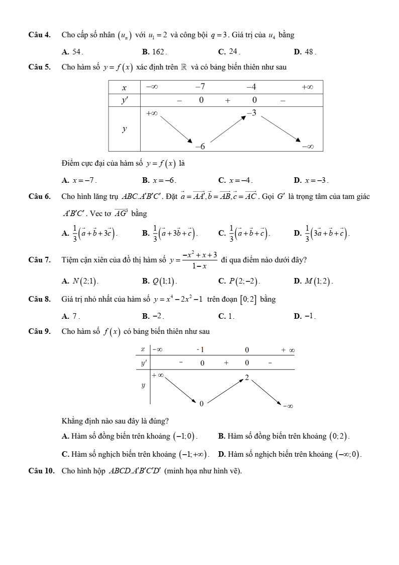 Đề thi thử Toán Tốt nghiệp THPT 2025-2026 trường THPT Nguyễn Viết Xuân