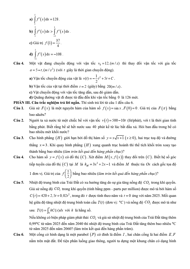 Đề thi thử Toán Tốt nghiệp THPT 2025-2026 trường THPT Phan Đình Phùng (Hà Nội)