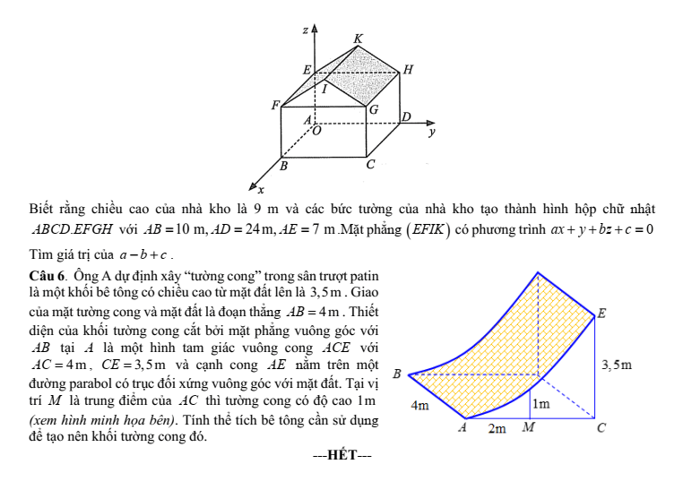Đề thi thử Toán Tốt nghiệp 2025-2026 trường THPT Thường Xuân 2 (Thanh Hóa)