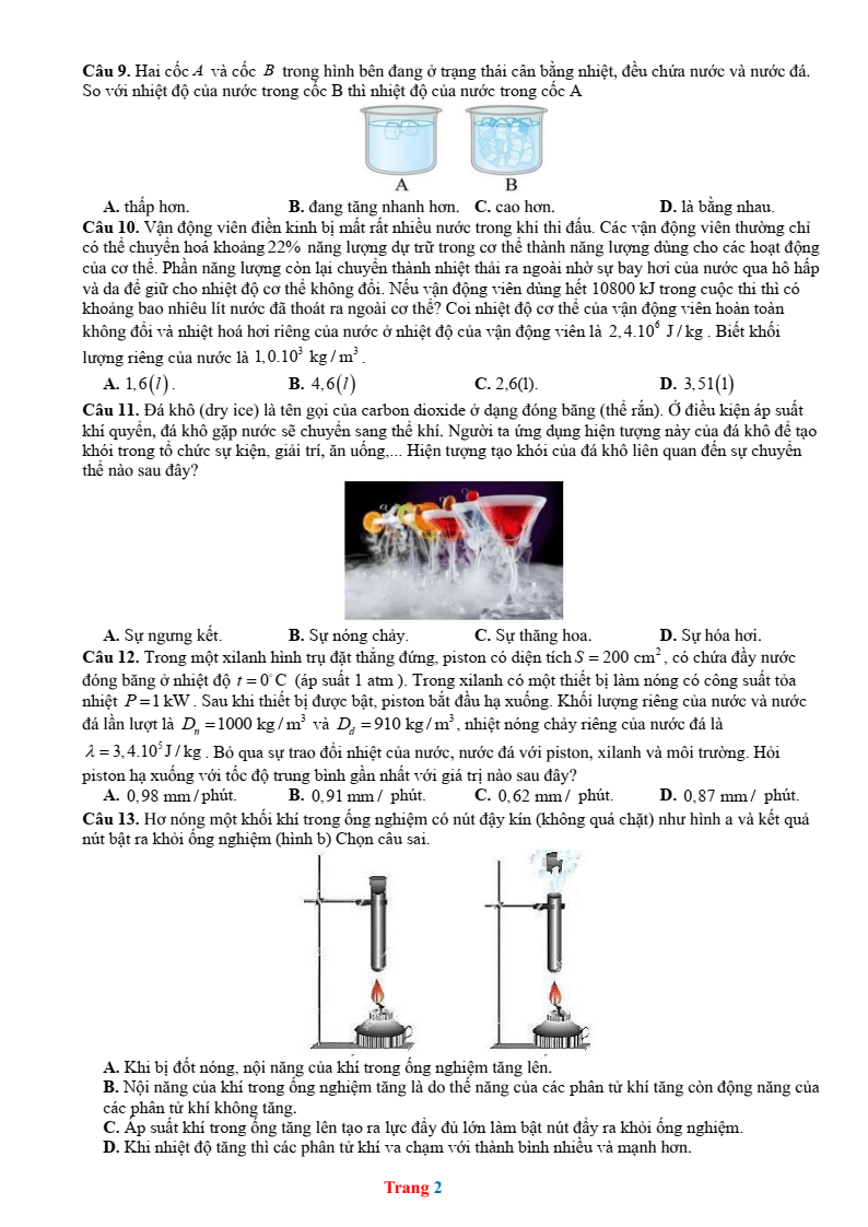 Đề thi thử Vật lí Tốt nghiệp THPT 2025-2026 Cụm trường THPT TT1-QV1-LVT – Bắc Ninh
