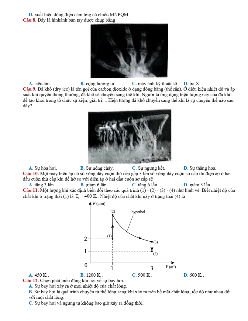 Đề thi thử Vật lí Tốt nghiệp THPT 2025-2026 Sở GD&ĐT Thanh Hóa
