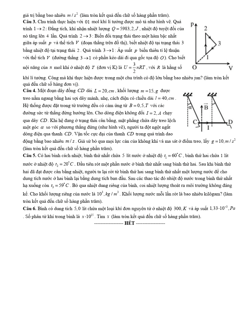 Đề thi thử Vật lí Tốt nghiệp THPT 2025-2026 Sở GD&ĐT Tuyên Quang