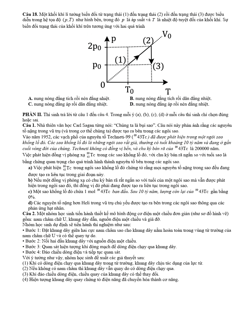 Đề thi thử Vật lí Tốt nghiệp THPT 2025-2026 trường THPT Chuyên Lê Khiết (Quảng Ngãi)