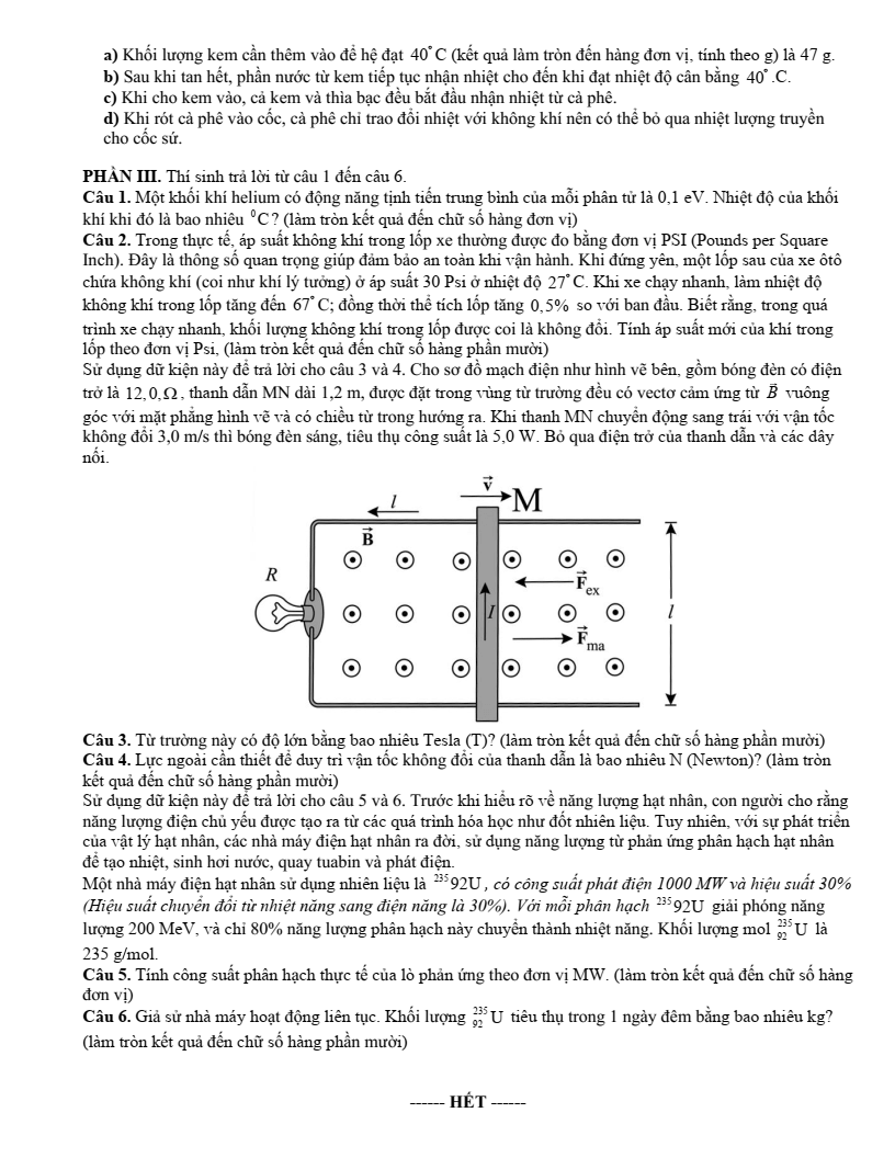 Đề thi thử Vật lí Tốt nghiệp THPT 2025-2026 trường THPT Chuyên Lê Khiết (Quảng Ngãi)