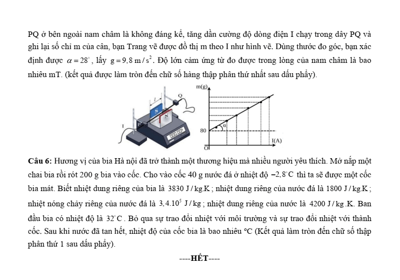 Đề thi thử Vật lí Tốt nghiệp 2025-2026 trường THPT Yên Hòa (Hà Nội)