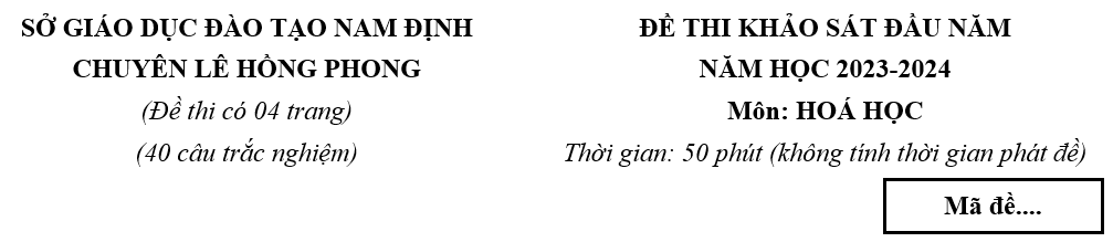 Đề thi thử tốt nghiệp 2024 Hóa (cả nước, có lời giải)