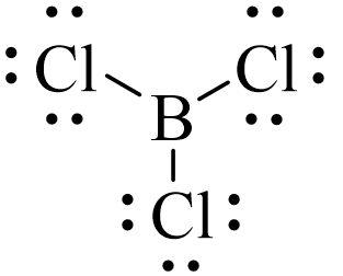 Công thức Lewis của BCl3