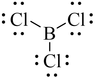 Công thức Lewis của BCl3