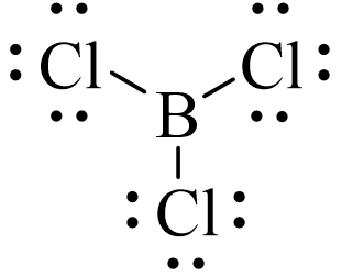 Công thức Lewis của BCl3