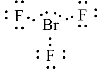 Công thức Lewis của BrF3