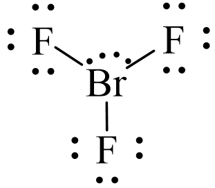 Công thức Lewis của BrF3