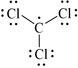 Công thức Lewis của CCl3