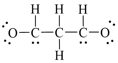 Công thức Lewis của CH2(CHO)2