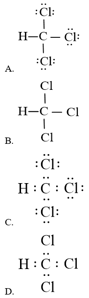 Công thức Lewis của CHCl3