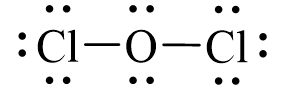 Công thức Lewis của Cl2O