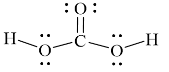 Công thức Lewis của H2CO3